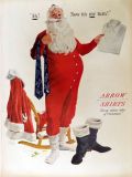 1952 Arrow Shirts Ad ~ Al Parker Santa Art