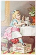 Babbitt's Soap Victorian Trade Card ~ Girl with Kitten