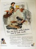 1944 Brewing Industry Beer Ad ~ Grilled Steaks