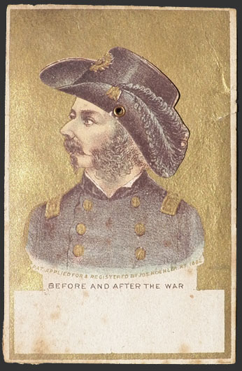 Before and After the War ~ Mechanical Victorian Trade Card