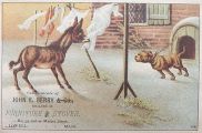 John Berry Stoves Victorian Trade Card ~ Pit Bull & Donkey