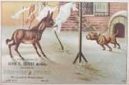 John Berry Stoves Victorian Trade Card ~ Pit Bull & Donkey