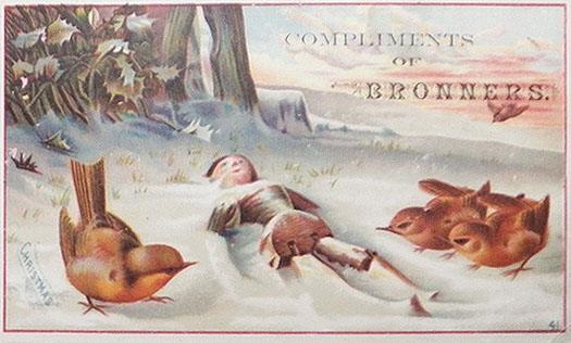Bronners Victorian Trade Card ~ Snow Angel