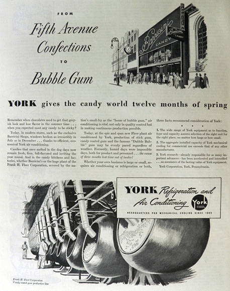1947 York Air Conditioning Ad ~ Barricini Store