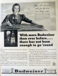 1941 Budweiser Beer Ad ~ Beer Shortage