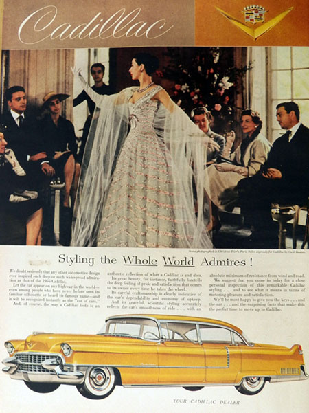 1955 Cadillac Ad ~ Christian Dior's Salon