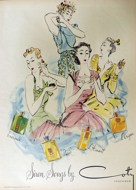 1942 Coty Perfume Ad ~ Carl Erickson Art
