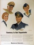1944 WWII American Airlines Ad ~ Courtesy Is Not Unpatriotic