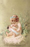 Naked Baby Cherub ~ Victorian Trade Cards ~ Set of 5