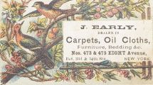 J. Early Carpet Dealer Lot of 7 Victorian Trade Cards