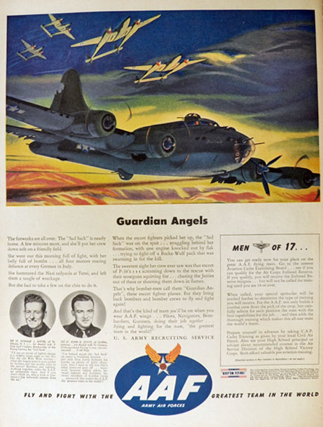 1944 AAF Army Air Forces Ad ~ "Sad Sack" Bomber