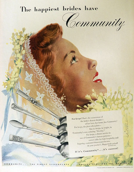 1948 Community Silverplate Ad ~ 4 Patterns