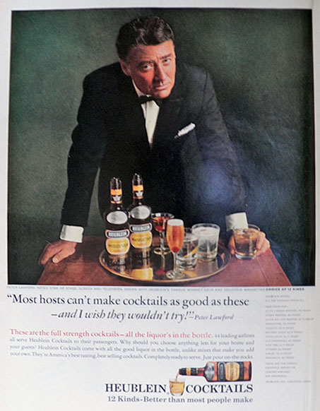 1965 Heublein Cocktails Ad ~ Peter Lawford
