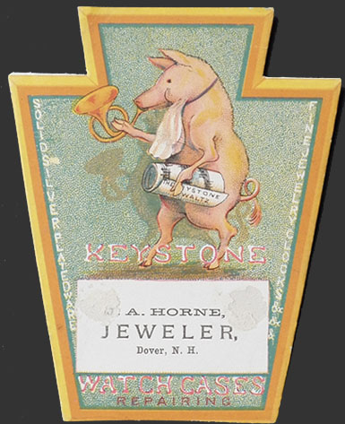 J.A. Horne Jewelers, Dover NH ~ Victorian Trade Card