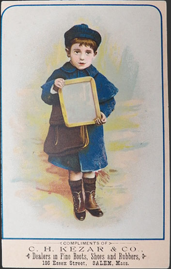 Kezar Shoes Victorian Trade Card ~ Salem, MA