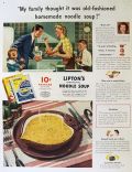 1943 Lipton's Continental Noodle Soup Ad ~ New Era in Soup History
