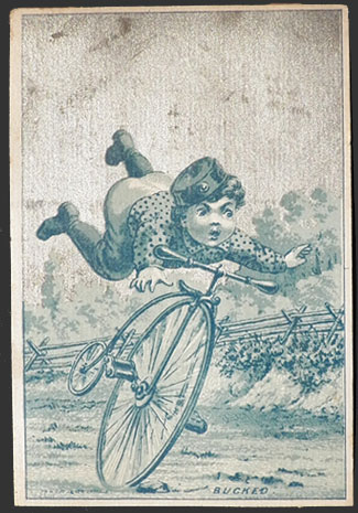 Boy On High Wheel Bicycle Victorian Trade Card
