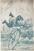 Boy On High Wheel Bicycle Victorian Trade Card