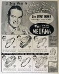 1952 Medana Watch Ad ~ Bob Hope