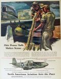 1944 North American Aviation Ad ~ P-51 Mustang Fighter