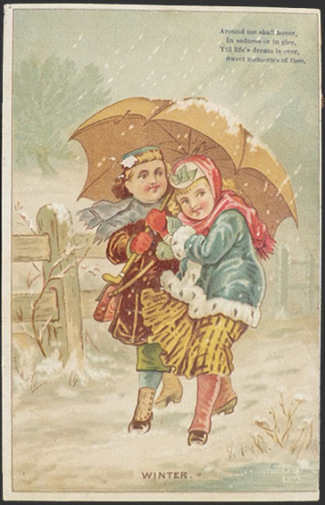 Children in 4 Seasons ~ Set of Victorian Trade Cards