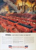 1944 Pennsylvania Railroad Ad ~ Hauling Steel