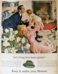 1944 Stetson Whippet Hat Ad ~ Bring Him Home Quicker