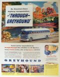 1952 Greyhound Bus Ad ~ Straight Through Schedules