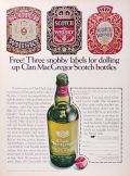 1967 Clan MacGregor Whisky Ad ~ Snobby Labels