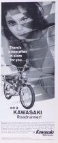 1967 Kawasaki Roadrunner Motorcyle Ad ~ A New Affair