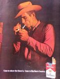 1969 Marlboro Cigarettes Ad ~ Cowboy Lights Cigarette