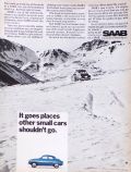 1968 Vintage Saab Ad ~ Goes Places Other Small Cars Shouldn't