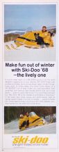 1968 Ski-Doo Snowmobile Ad ~ Make Fun Out of Winter