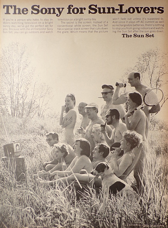 1967 Sony Transistor Sun Set TV Ad ~ Nudists