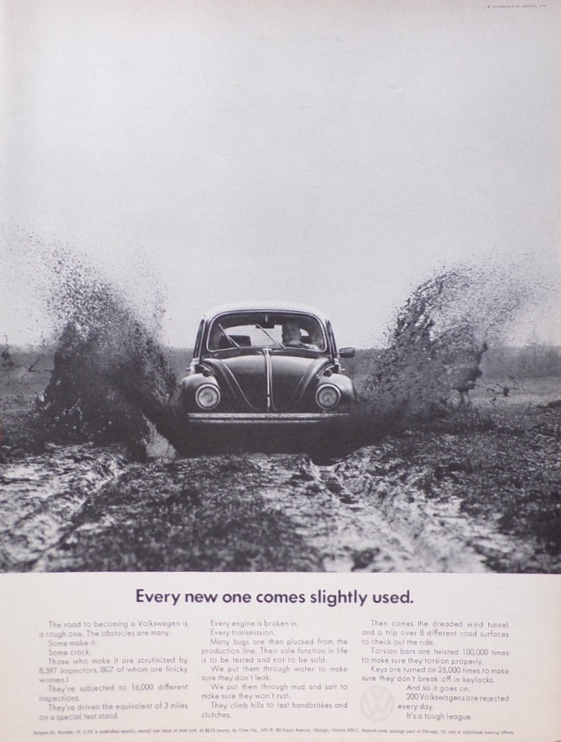 1968 VW Volkswagen Beetle Ad ~ Slightly Used