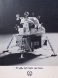 1969 VW Volkswagen Beetle Ad ~ Apollo Lunar Module