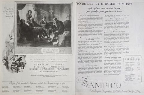 1924 Ampico Piano Ad ~ Beethoven Art