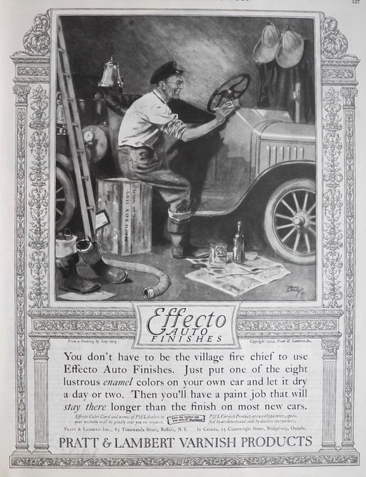 1924 Effecto Auto FInishes Ad ~ Tony Sarg Art
