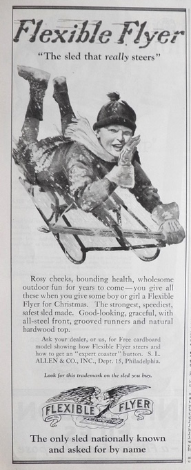 1924 Flexible Fyer Ad ~ The Sled That Really Steers