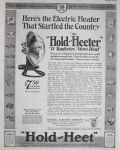 1924 Hold Heeter Electric Heater Ad ~ Startled the Country