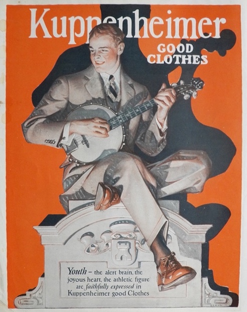1924 Kuppenheimer Clothing Ad ~ Leyendecker Banjo Player