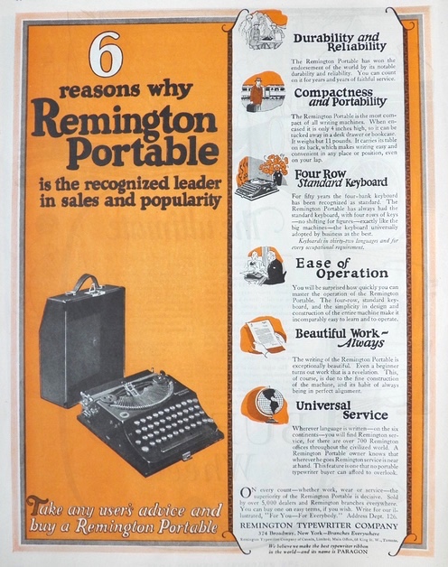 1924 Remington Portable Typewriter Ad