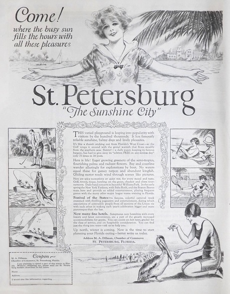 1924 Vintage St. Petersburg FL Tourism Ad