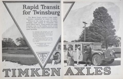 1924 Timken Axles Ad ~ Twinsburg Ohio Rapid Transit