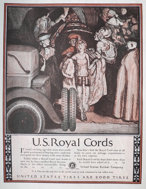 1924 U.S. Royal Cord Tires Ad ~ Ceremony