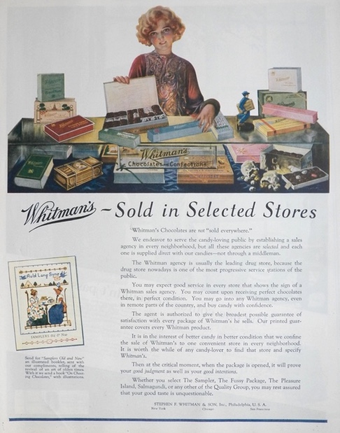 1924 Whitman's Candy Ad ~ Not Sold Everywhere