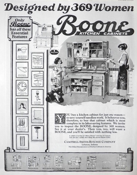 1925 Mary Boone Kitchen Cabinets Ad