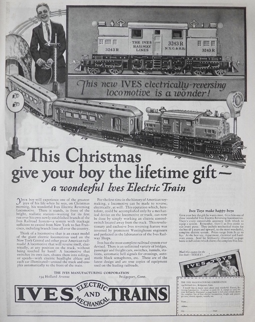 1924 Ives Train Ad ~ Lifetime Gift