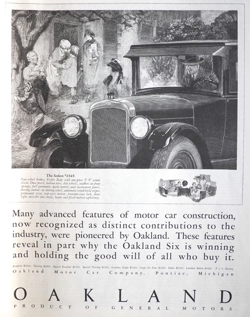 1924 Oakland Sedan Ad ~ Advanced Features