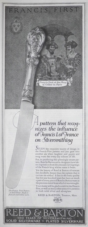 1924 Reed & Barton Silverware Ad ~ Heppelwhite, Francis First, Heritage